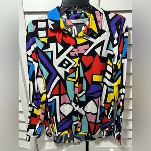 BIG DART Colorful Geometric Blouse